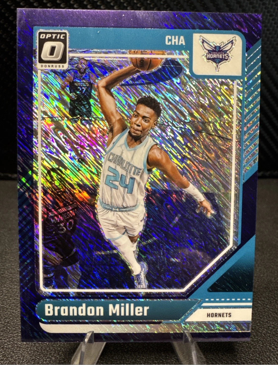 2024 - 25 Donruss Optic Purple Shimmer Prizm 16 Brandon Miller Charlotte Hornets - 787 Hobby House