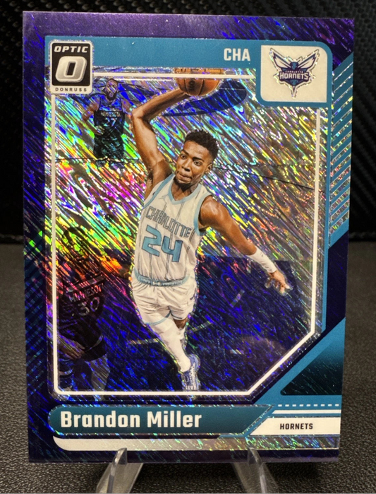 2024 - 25 Donruss Optic Purple Shimmer Prizm 16 Brandon Miller Charlotte Hornets - 787 Hobby House