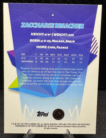 2024 - 25 Finest 4 Zaccharie Risacher RC Atlanta Hawks - 787 Hobby House