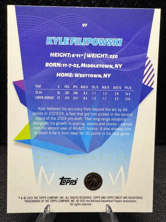 2024 - 25 Finest 97 Kyle Filipowski RC Utah Jazz - 787 Hobby House