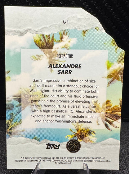 2024 - 25 Finest Arrivals Refractors A1 Alexandre Sarr RC Washington Wizards - 787 Hobby House