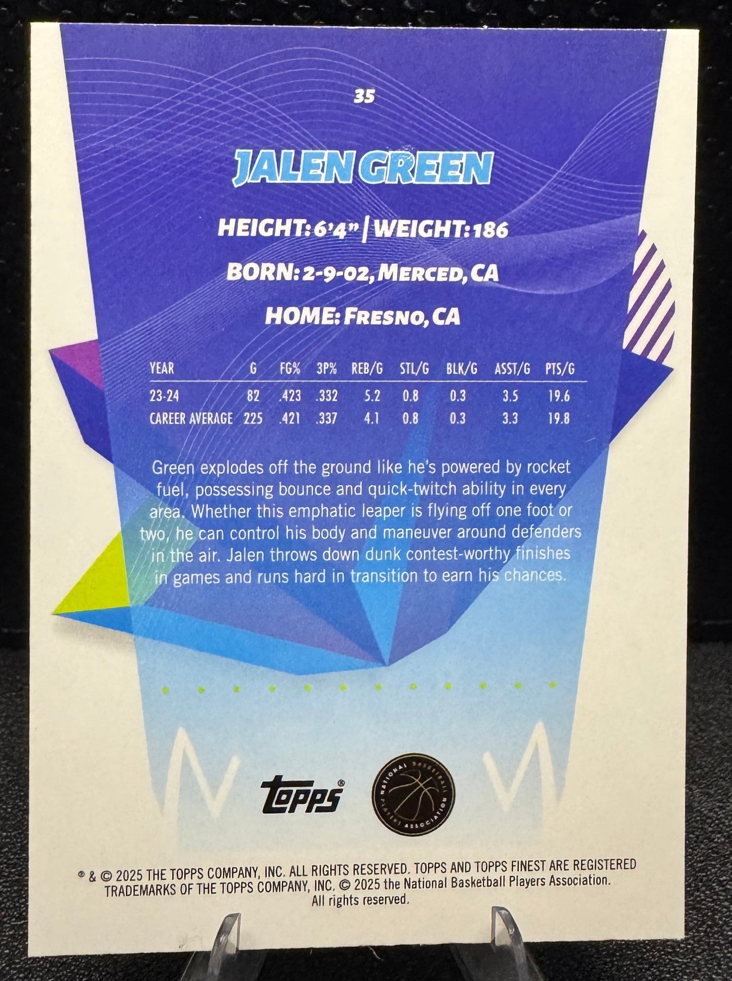 2024 - 25 Finest Blue X - Fractors 35 Jalen Green C Atlanta Hawks 57/99 - 787 Hobby House