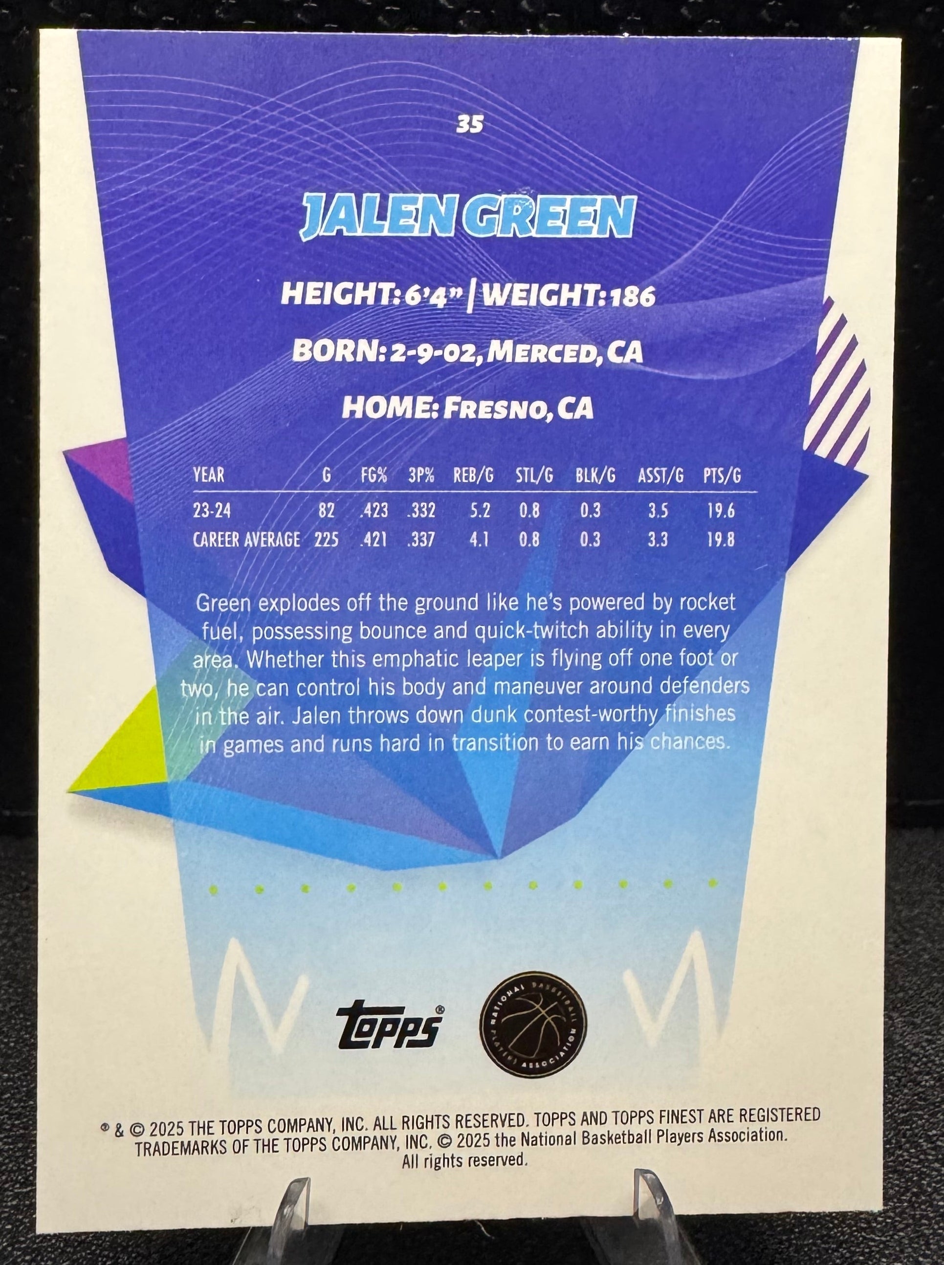 2024 - 25 Finest Blue X - Fractors 35 Jalen Green C Atlanta Hawks 57/99 - 787 Hobby House