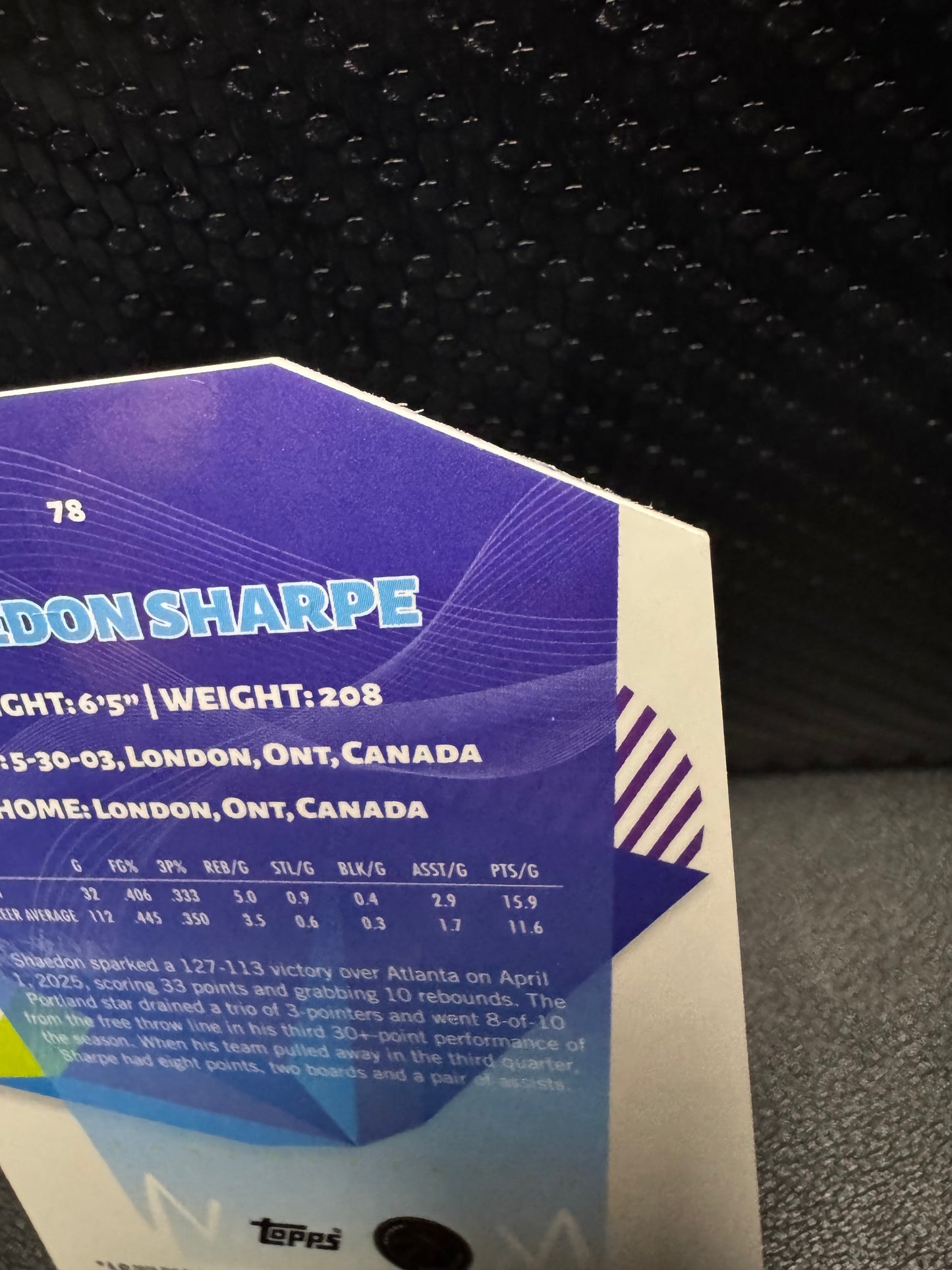 2024 - 25 Finest Die Cut Refractors 78 Shaedon Sharpe C 68/74 - 787 Hobby House