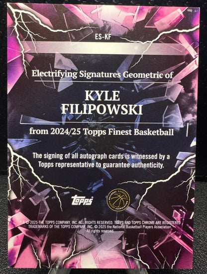 2024 - 25 Finest Electrifying Signatures Blue Geometric Refractors ESKF Kyle Filipowski RC 22/99 - 787 Hobby House