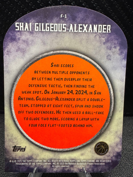 2024 - 25 Finest Finishers Red Black Geometric Refractors F1 Shai Gilgeous - Alexander 09/25 - 787 Hobby House