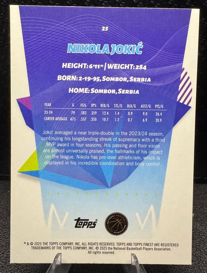 2024 - 25 Finest Geometric Refractors 25 Nikola Jokic Denver Nuggets - 787 Hobby House