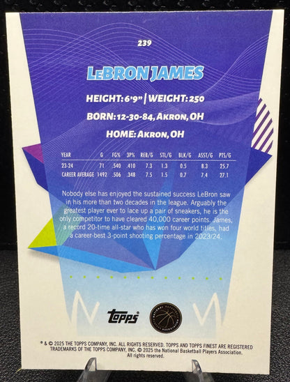 2024 - 25 Finest Orange X - Fractors 239 LeBron James Los Angeles Lakers 66/150 - 787 Hobby House