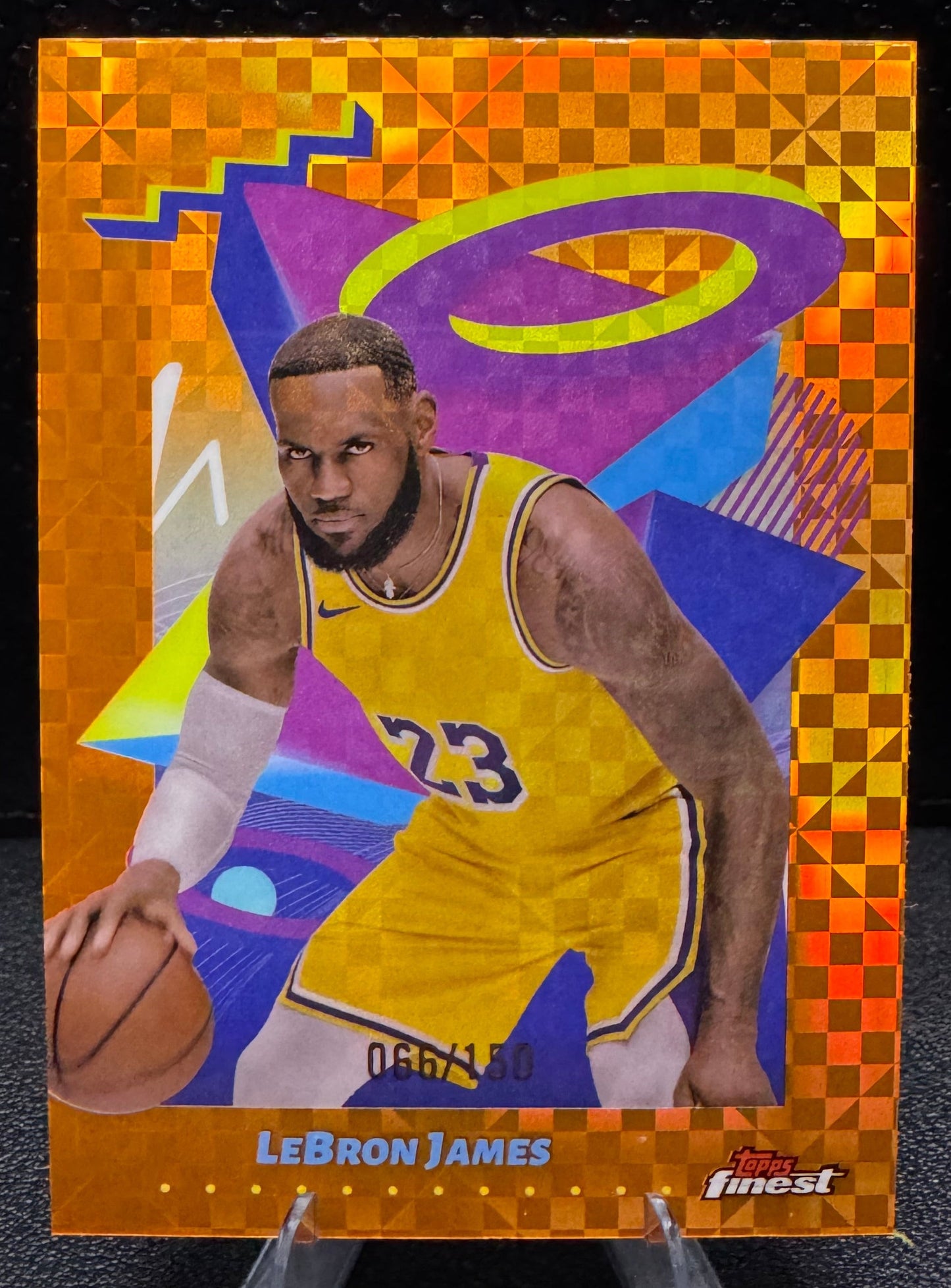 2024 - 25 Finest Orange X - Fractors 239 LeBron James Los Angeles Lakers 66/150 - 787 Hobby House