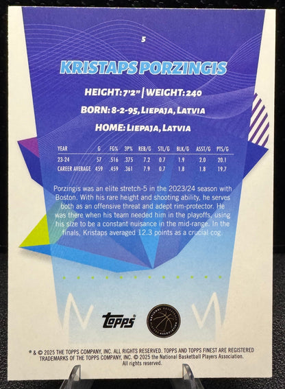 2024 - 25 Finest Purple Refractors 5 Kristaps Porzingis Boston Celtics 17/200 - 787 Hobby House