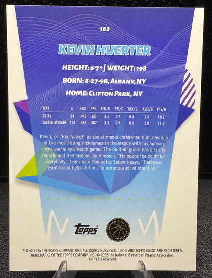 2024 - 25 Finest Purple X - Fractors 183 Kevin Huerter Chicago Bulls 24/99 - 787 Hobby House