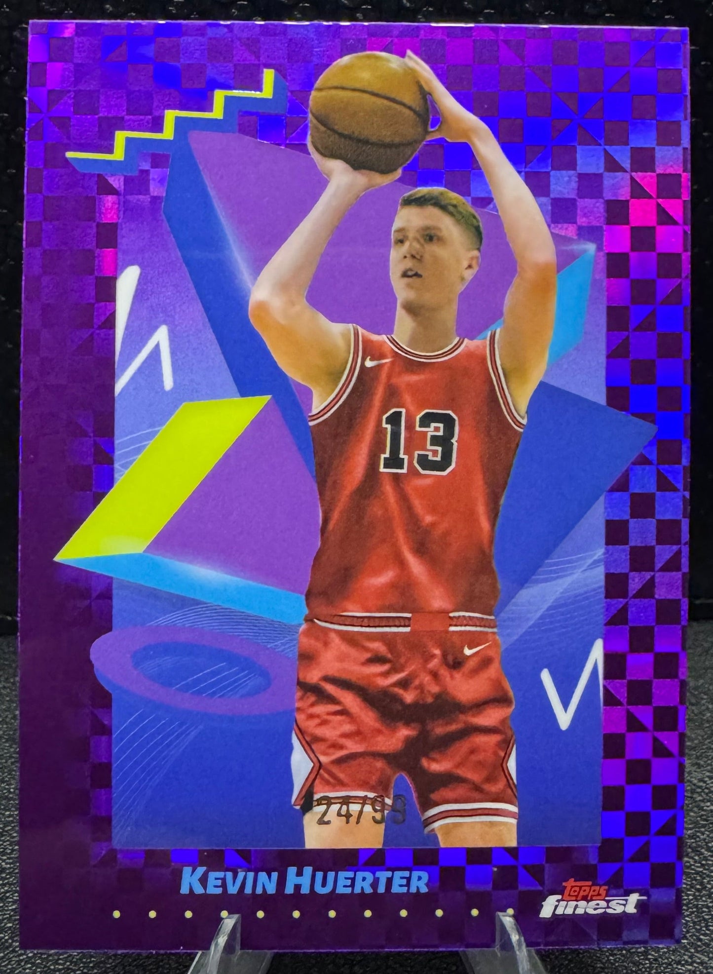 2024 - 25 Finest Purple X - Fractors 183 Kevin Huerter Chicago Bulls 24/99 - 787 Hobby House