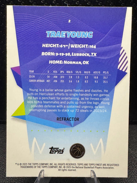 2024 - 25 Finest Refractors 2 Trae Young Atlanta Hawks - 787 Hobby House