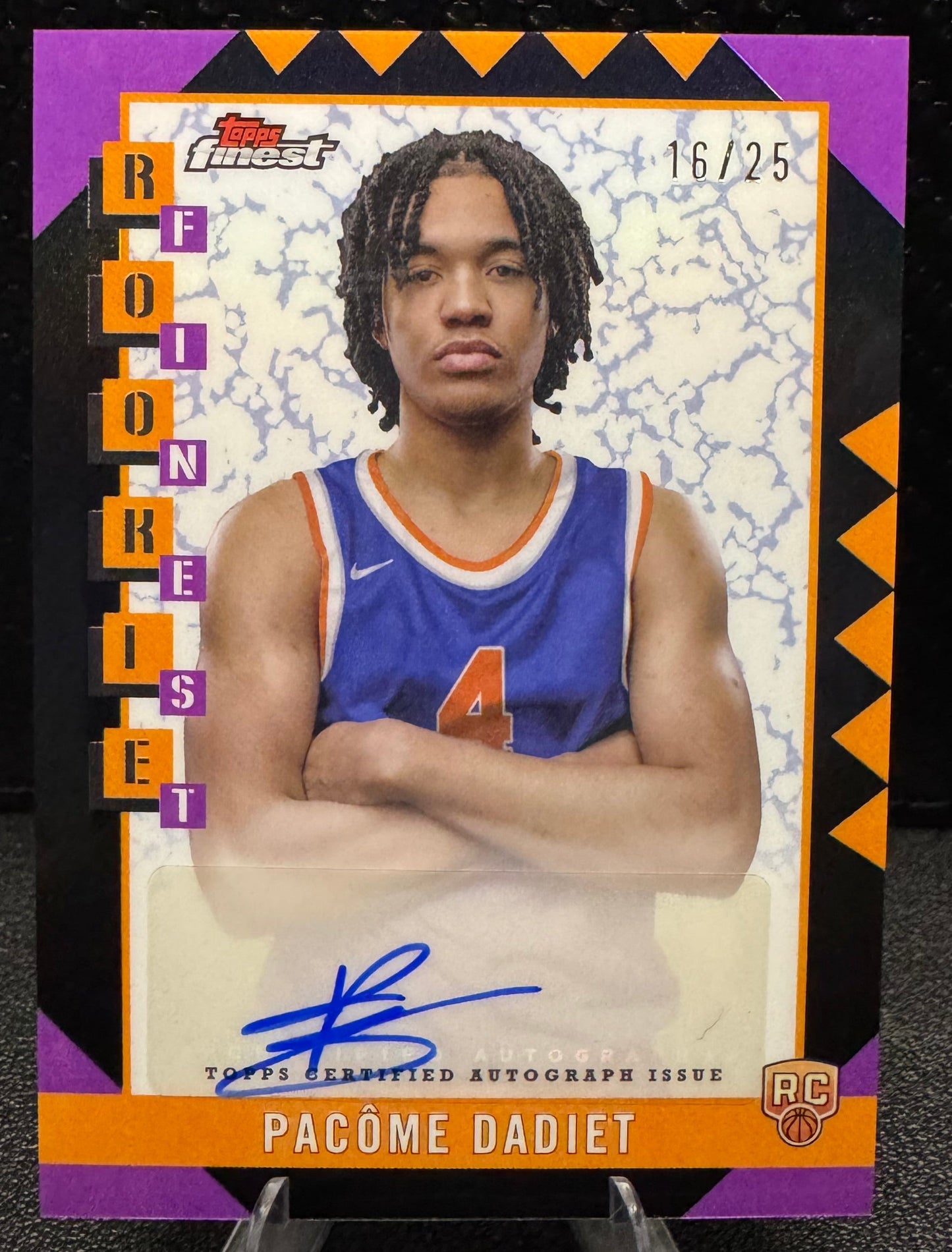 2024 - 25 Finest Rookie Autographs Black Geometric Refractors RFAPD Pacome Dadiet RC 16/25 - 787 Hobby House