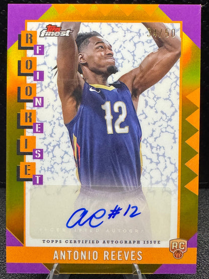 2024 - 25 Finest Rookie Autographs Gold Refractors RFAAR Antonio Reeves RC 34/50 - 787 Hobby House