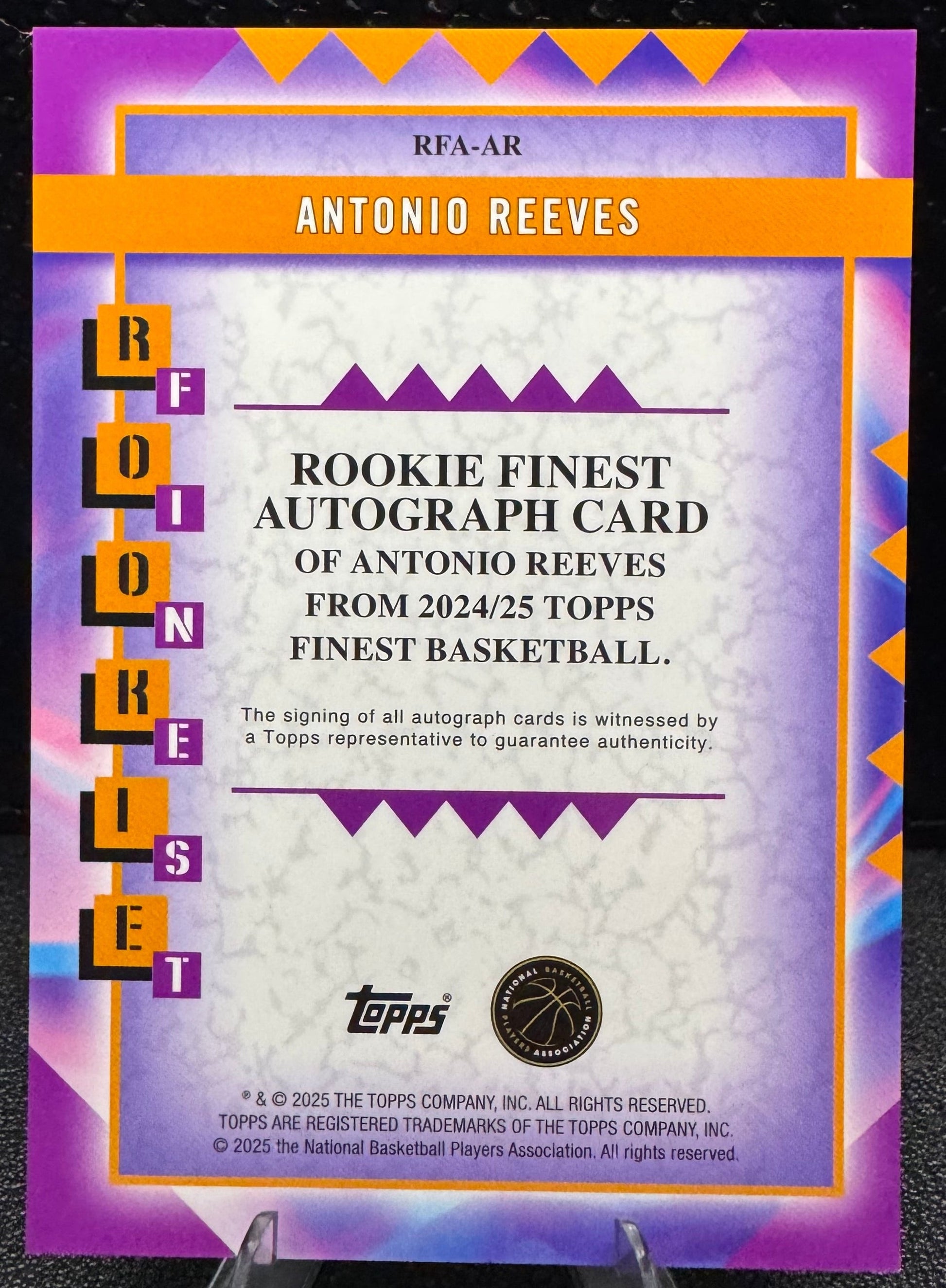 2024 - 25 Finest Rookie Autographs Gold Refractors RFAAR Antonio Reeves RC 34/50 - 787 Hobby House