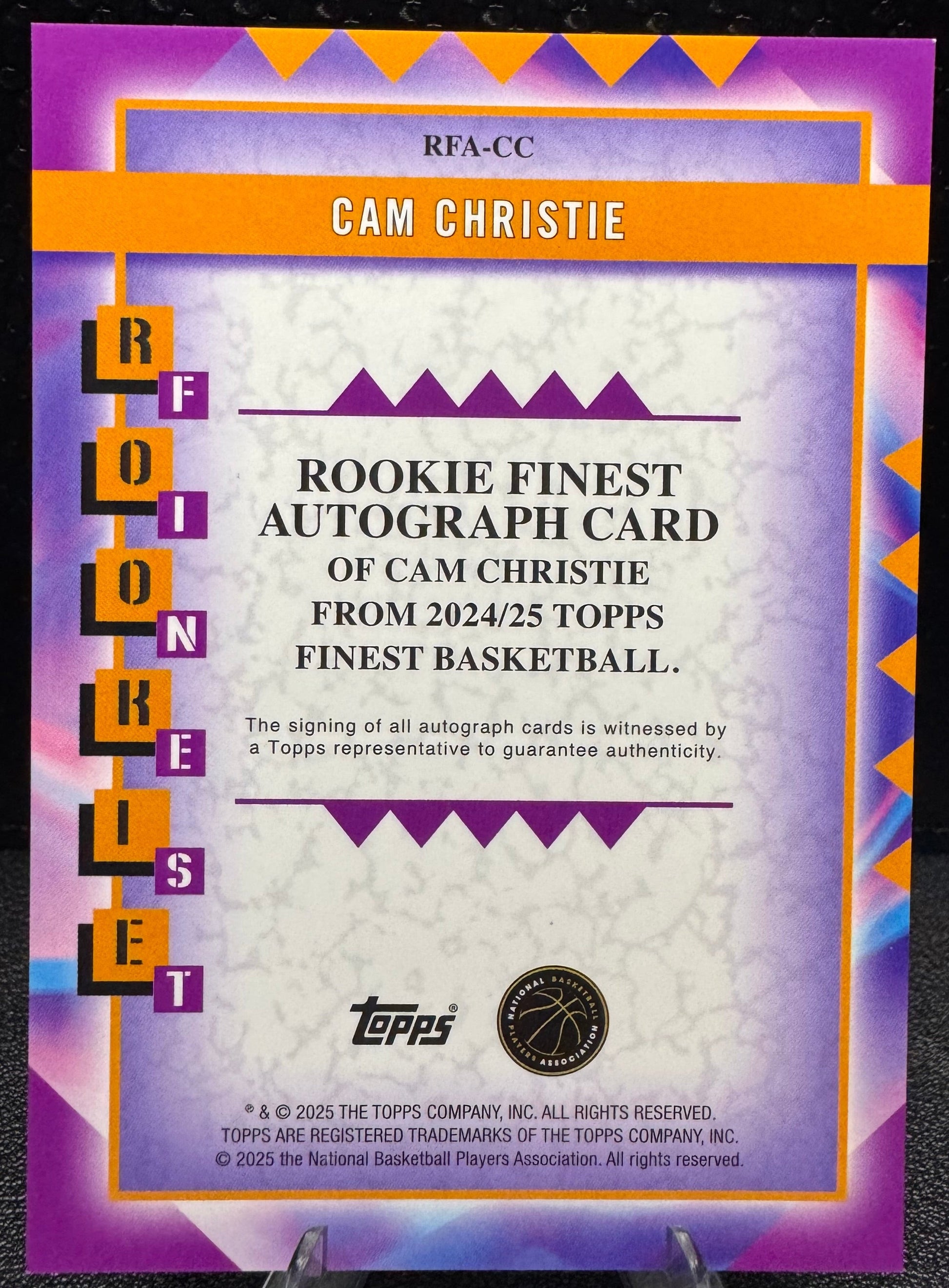 2024 - 25 Finest Rookie Autographs RFACC Cam Christie RC - 787 Hobby House