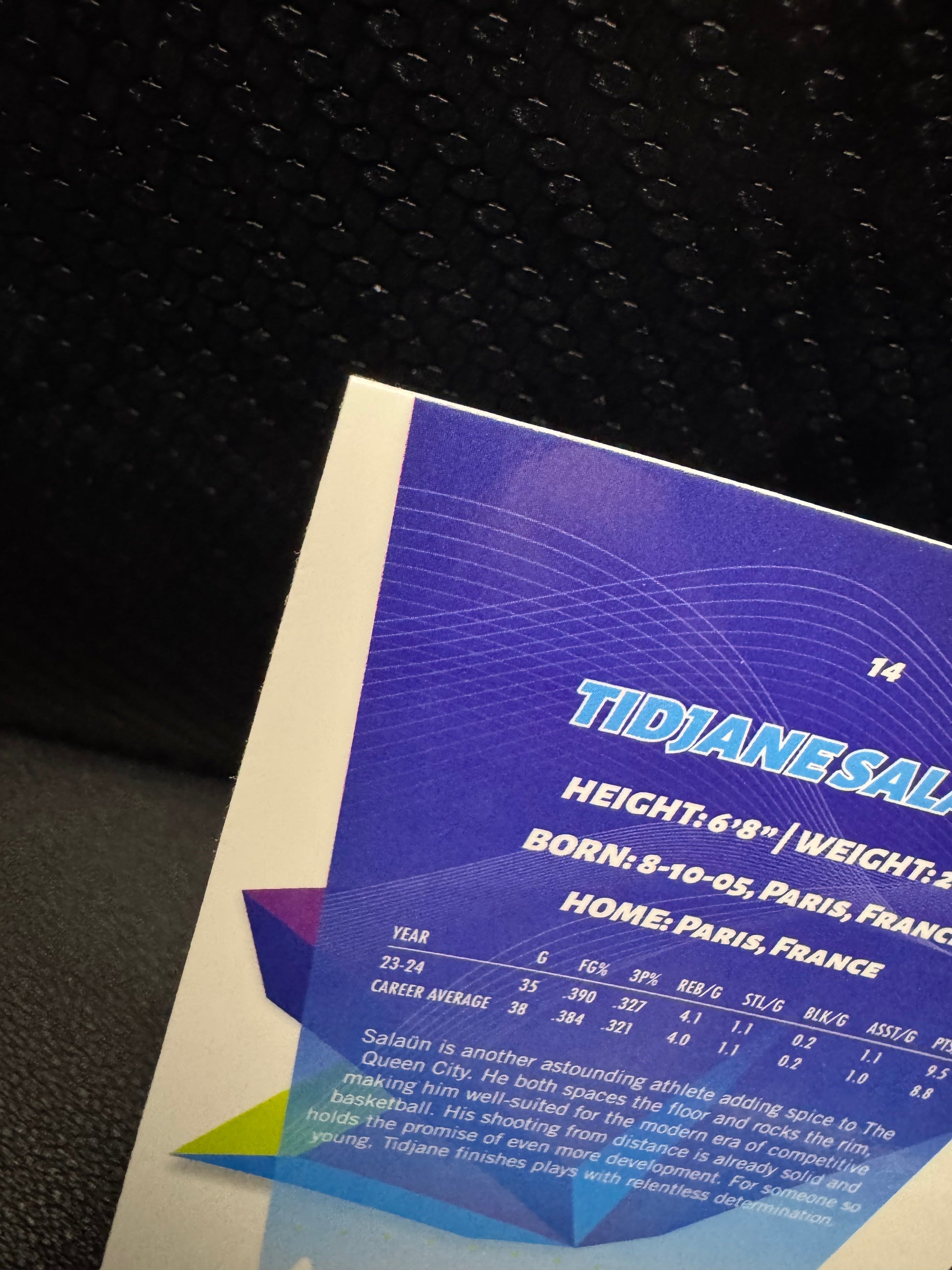 2024 - 25 Finest Sky Blue Refractors 14 Tidjane Salaun Charlotte Hornets RC - 787 Hobby House