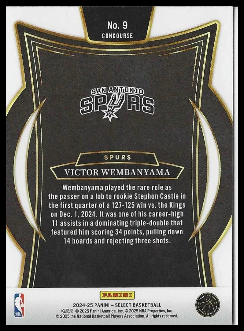 2024-25 Panini Select 9 Victor Wembanyama Blue (Retail) San Antonio Spurs - 787 Hobby House