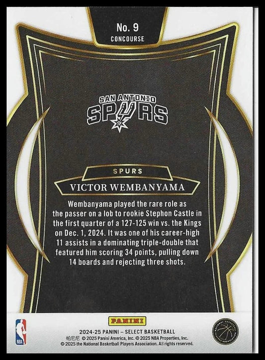 2024-25 Panini Select 9 Victor Wembanyama Blue (Retail) San Antonio Spurs - 787 Hobby House