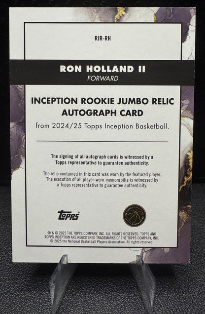 2024 - 25 Topps Inception RJR - RH Ron Holland II RC Jumbo Relics Auto Red 41/75 Detroit Pistons - 787 Hobby House