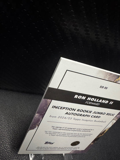 2024 - 25 Topps Inception RJR - RH Ron Holland II RC Jumbo Relics Auto Red 41/75 Detroit Pistons - 787 Hobby House