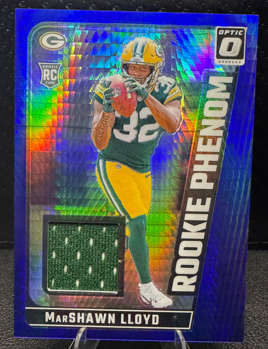 2024 Donruss Optic Rookie Phenoms Blue Hyper 29 MarShawn Lloyd RC - 787 Hobby House