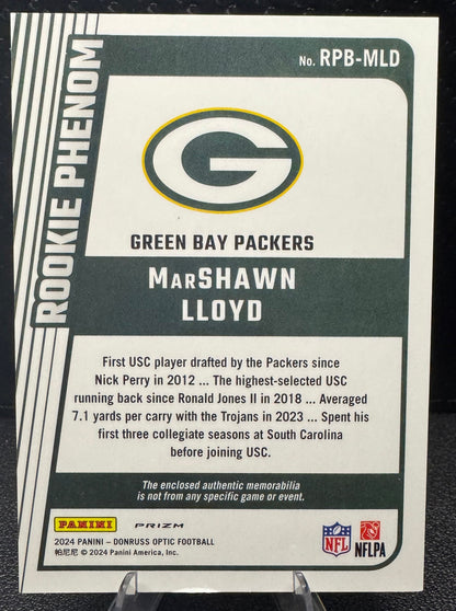 2024 Donruss Optic Rookie Phenoms Blue Hyper 29 MarShawn Lloyd RC - 787 Hobby House