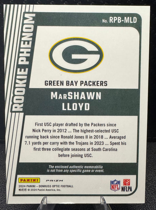 2024 Donruss Optic Rookie Phenoms Blue Hyper 29 MarShawn Lloyd RC - 787 Hobby House