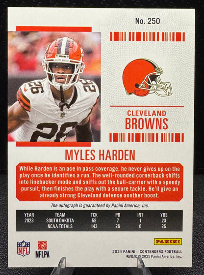 2024 Panini Contenders 250 Myles Harden AU RC - 787 Hobby House