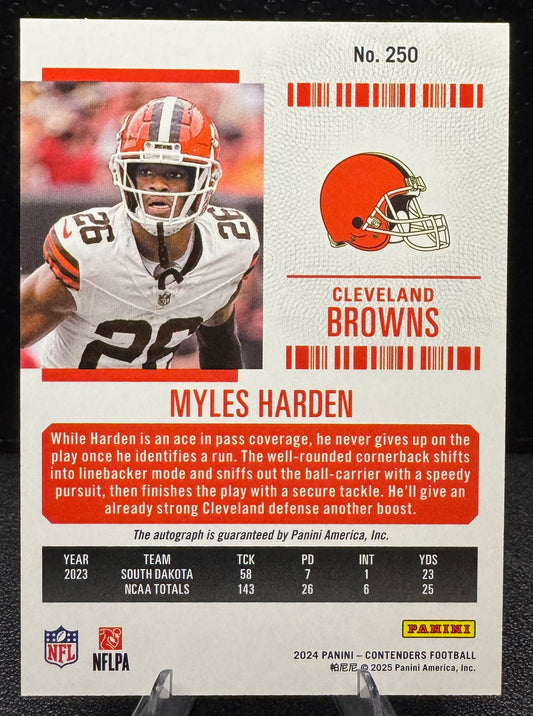 2024 Panini Contenders 250 Myles Harden AU RC - 787 Hobby House