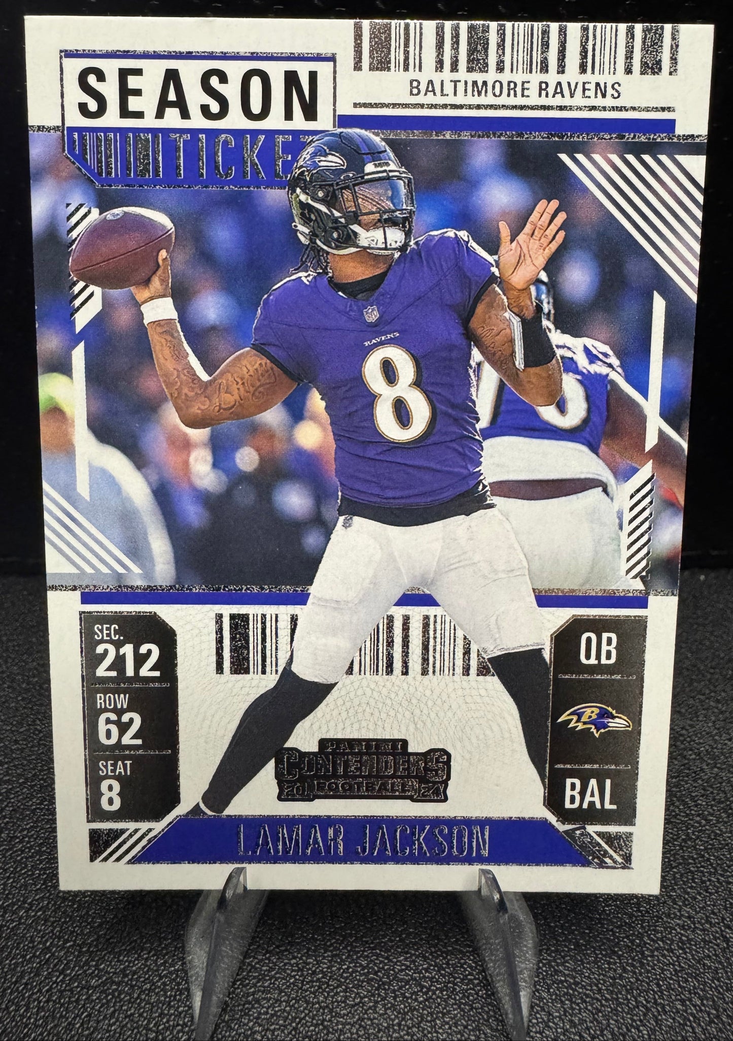 2024 Panini Contenders 7 Lamar Jackson Retail Baltimore Ravens - 787 Hobby House