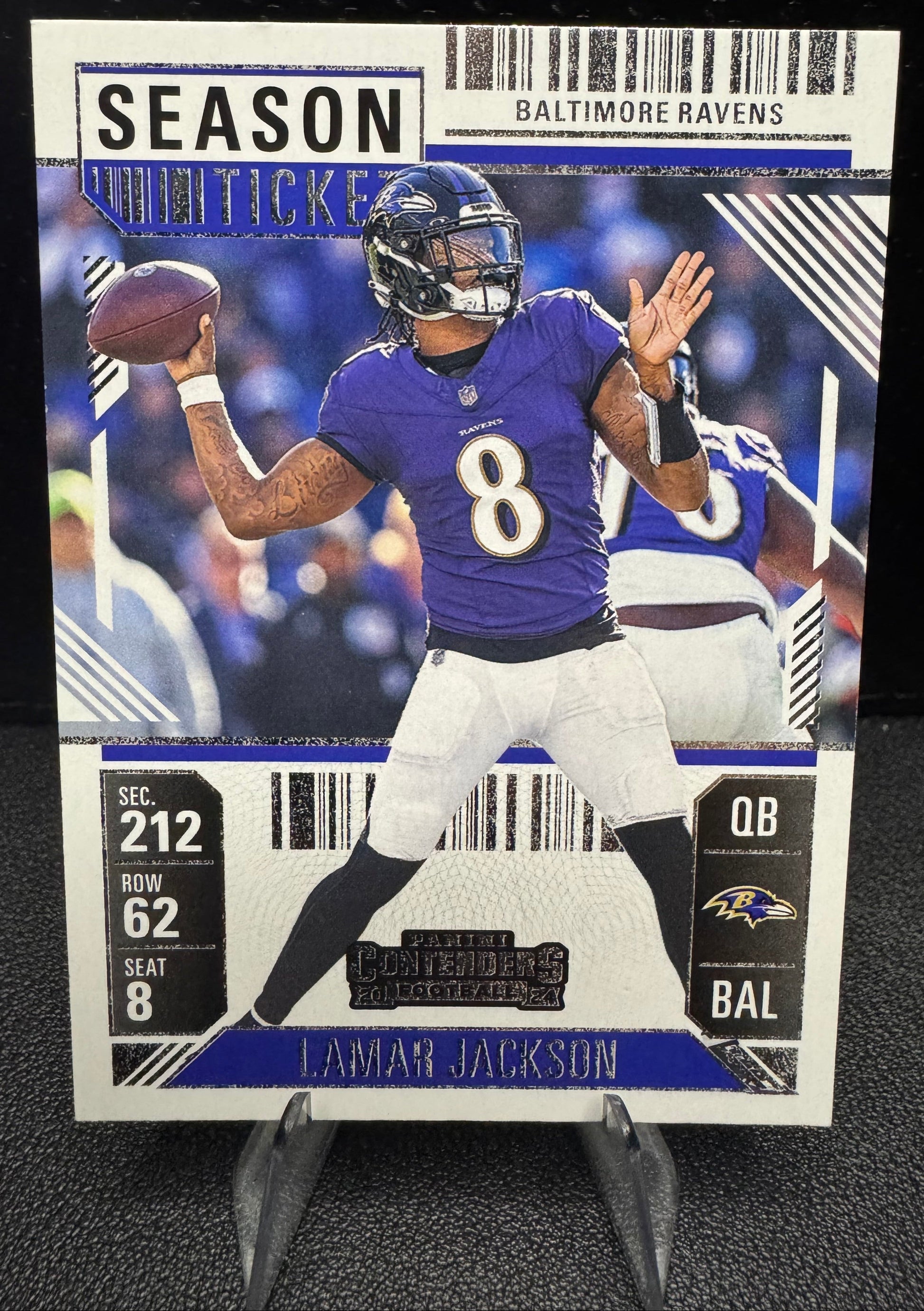 2024 Panini Contenders 7 Lamar Jackson Retail Baltimore Ravens - 787 Hobby House