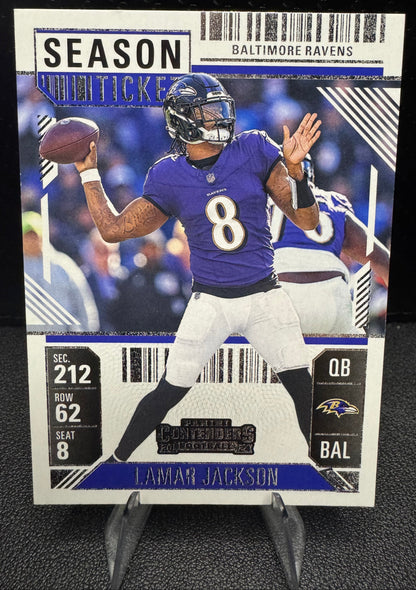 2024 Panini Contenders 7 Lamar Jackson Retail Baltimore Ravens - 787 Hobby House