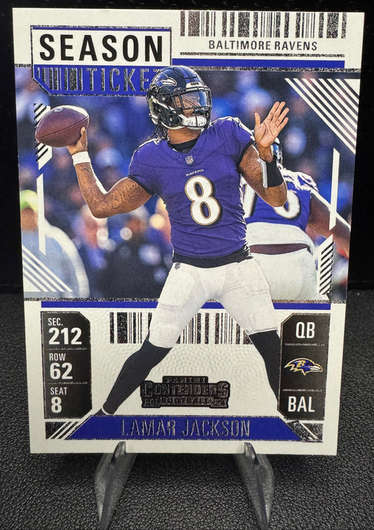 2024 Panini Contenders 7 Lamar Jackson Retail Baltimore Ravens - 787 Hobby House