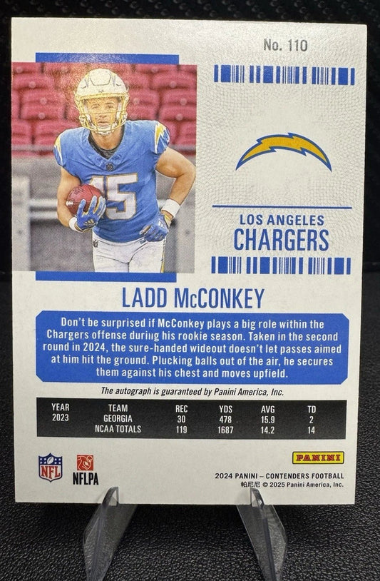2024 Panini Contenders Playoff Ticket 110 Ladd McConkey AU RC 89/149 - 787 Hobby House