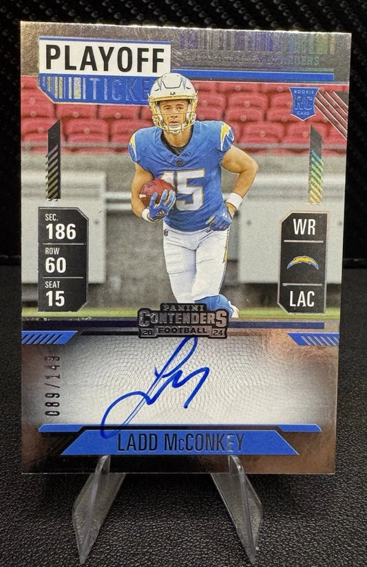 2024 Panini Contenders Playoff Ticket 110 Ladd McConkey AU RC 89/149 - 787 Hobby House