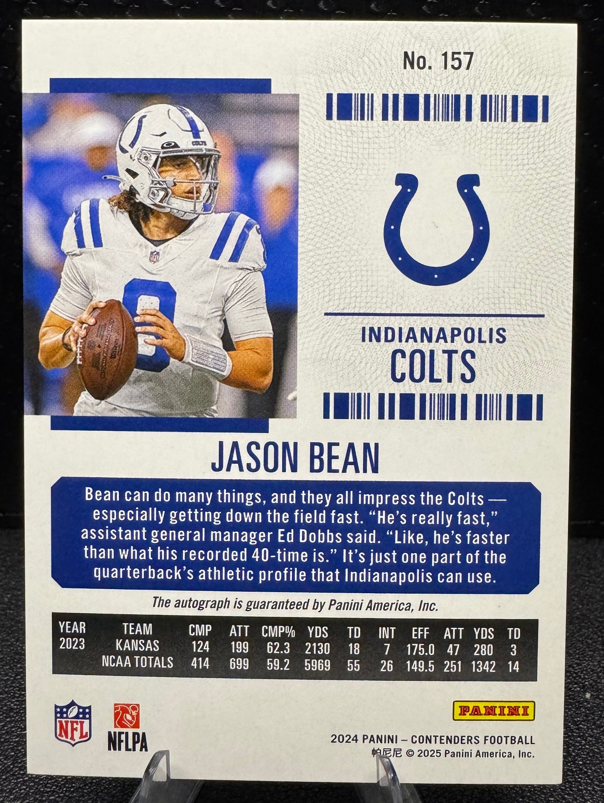 2024 Panini Contenders Playoff Ticket 157 Jason Bean RC/AU 140/149 - 787 Hobby House
