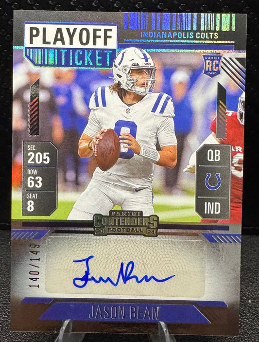 2024 Panini Contenders Playoff Ticket 157 Jason Bean RC/AU 140/149 - 787 Hobby House