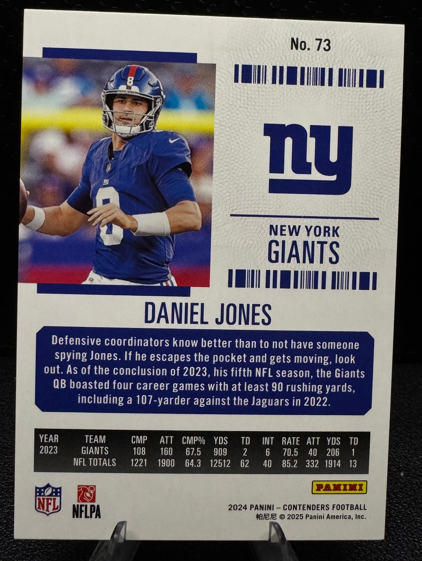 2024 Panini Contenders Playoff Ticket 73 Daniel Jones 104/199 - 787 Hobby House