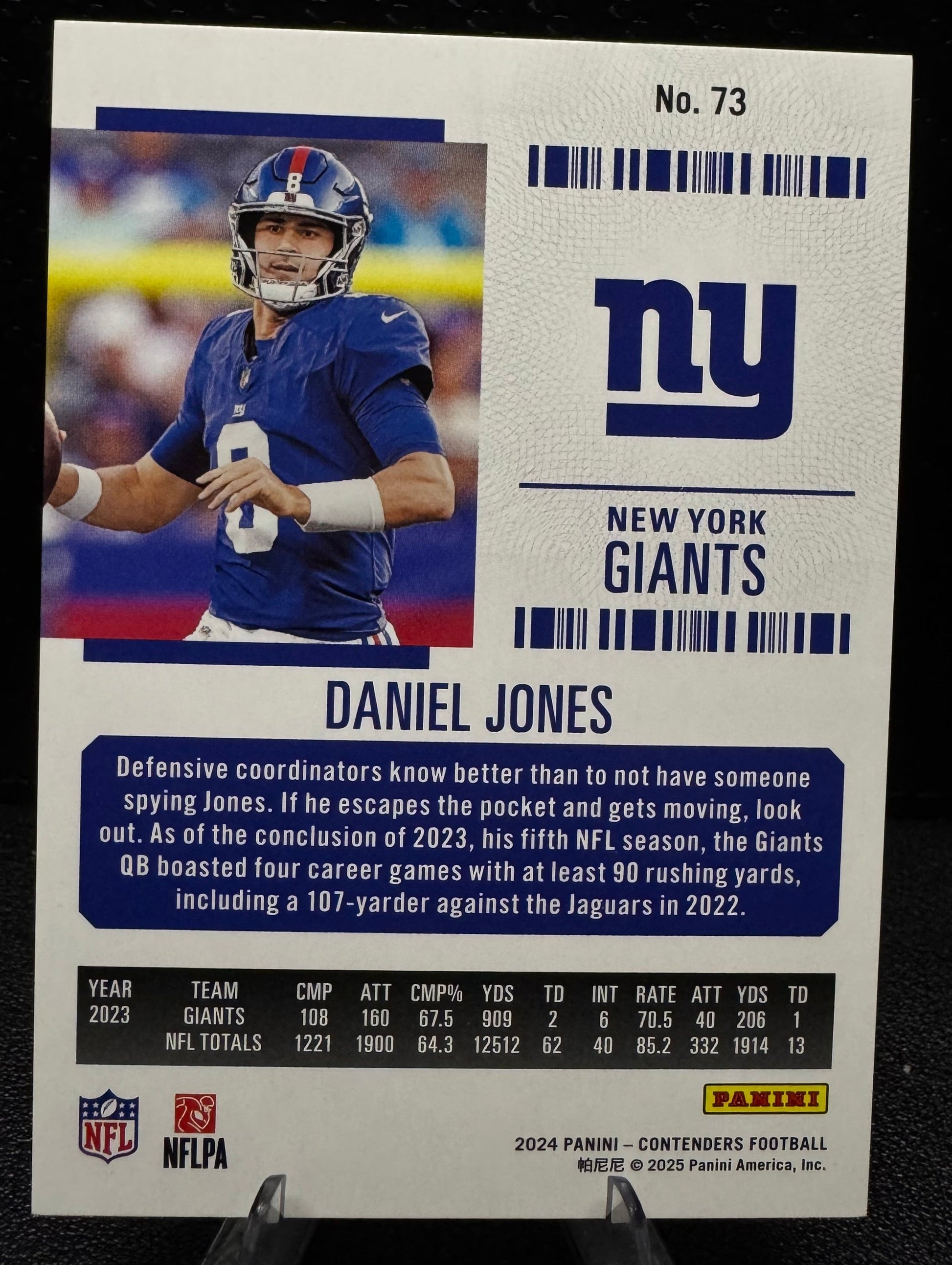 2024 Panini Contenders Playoff Ticket 73 Daniel Jones 104/199 - 787 Hobby House