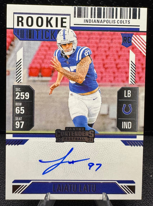 2024 Panini Contenders Rookie Ticket 129 Laiatu Latu AU RC - 787 Hobby House