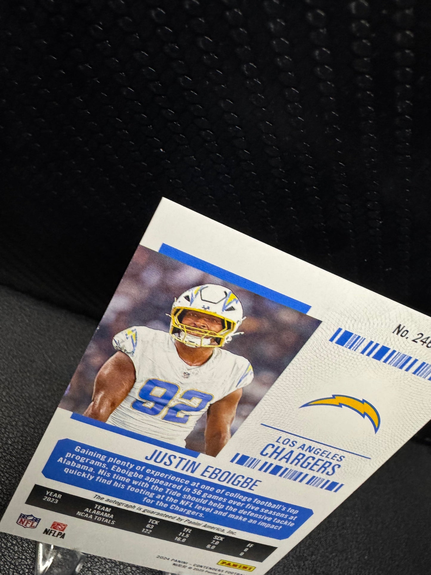 2024 Panini Contenders Rookie Ticket 246 Justin Eboigbe AU RC - 787 Hobby House