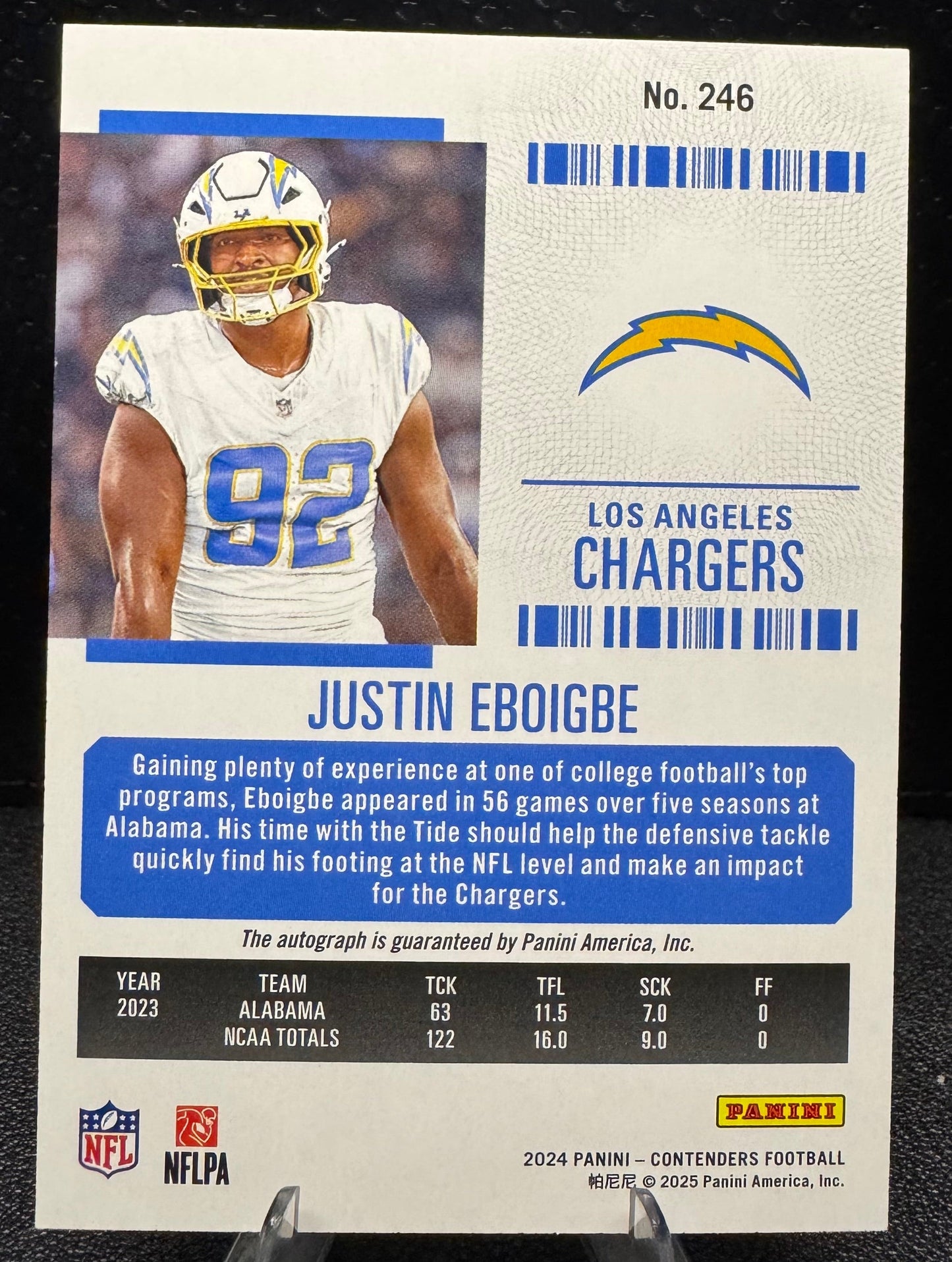 2024 Panini Contenders Rookie Ticket 246 Justin Eboigbe AU RC - 787 Hobby House