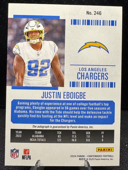 2024 Panini Contenders Rookie Ticket 246 Justin Eboigbe AU RC - 787 Hobby House