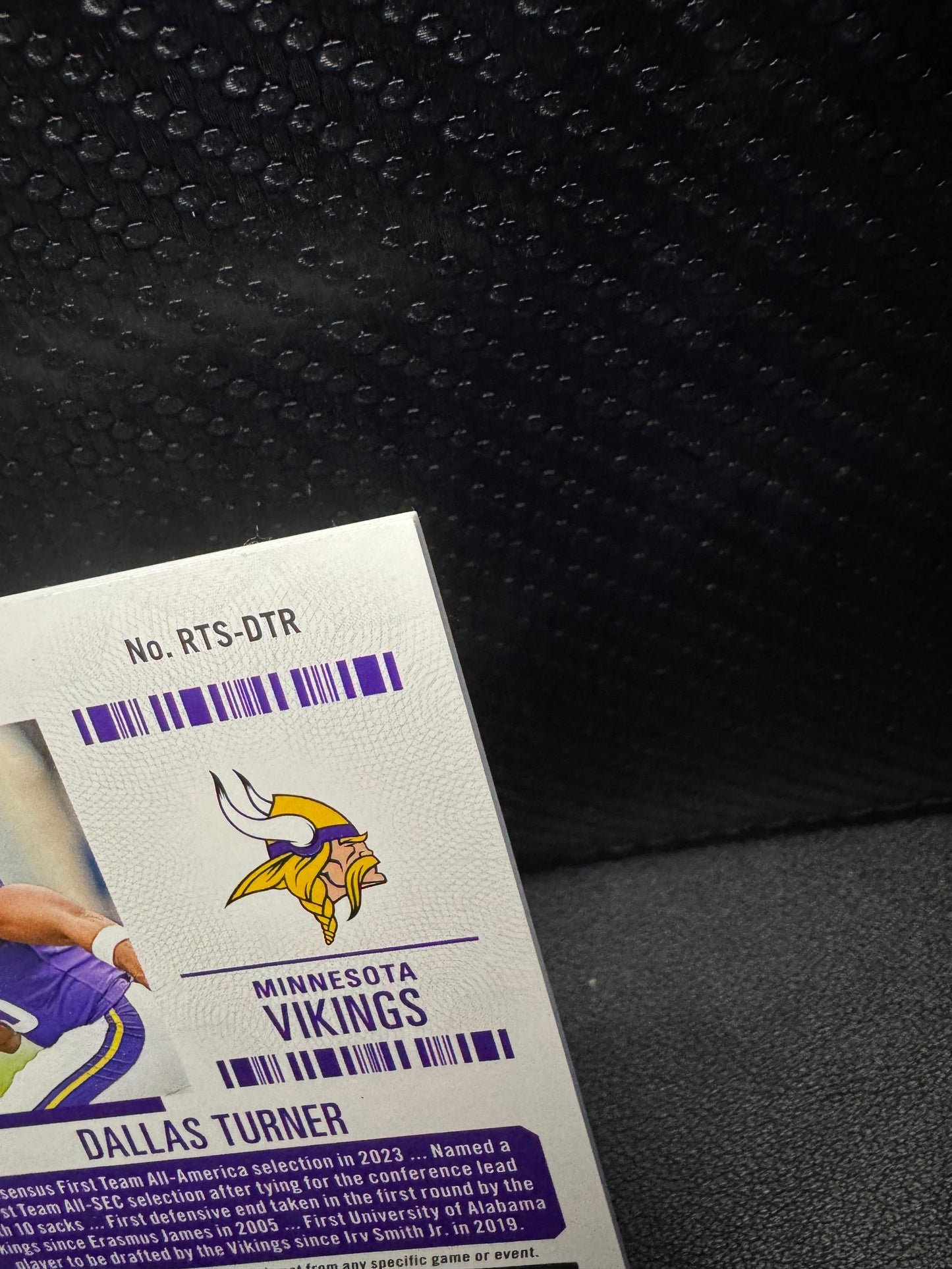 2024 Panini Contenders Rookie Ticket Swatches 10 Dallas Turner RC Vikings - 787 Hobby House