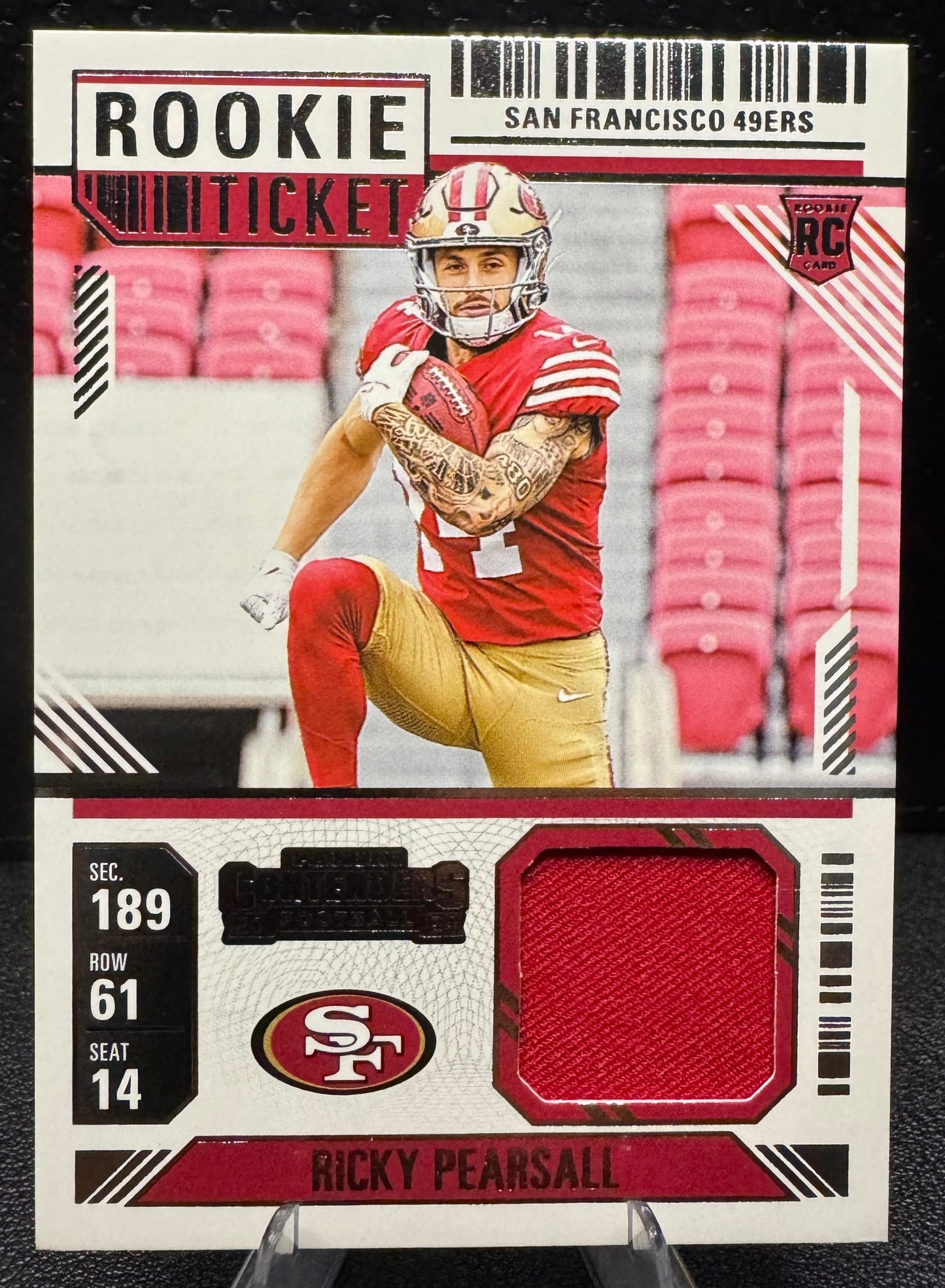 2024 Panini Contenders Rookie Ticket Swatches 34 Ricky Pearsall RC 49ers - 787 Hobby House