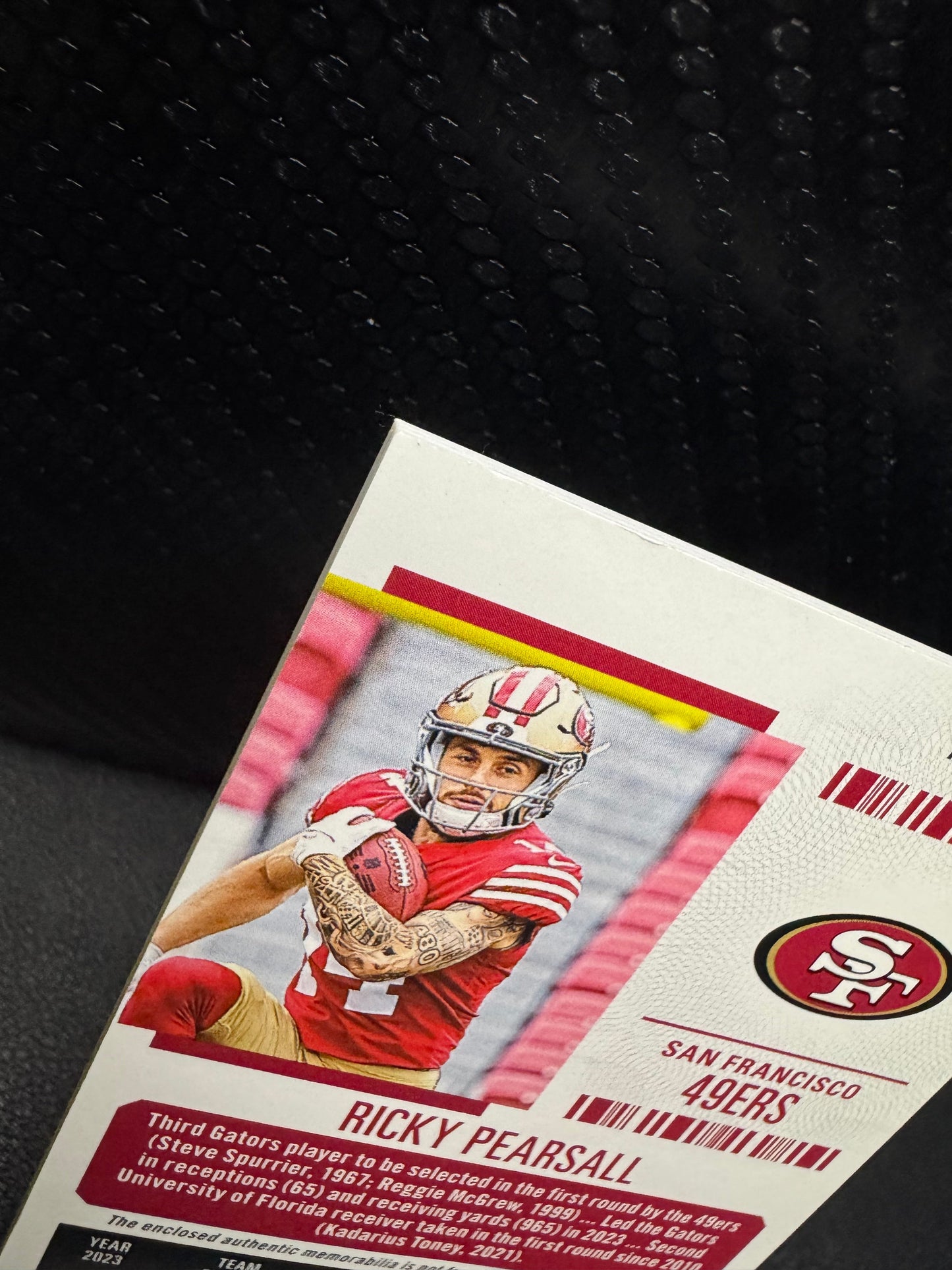2024 Panini Contenders Rookie Ticket Swatches 34 Ricky Pearsall RC 49ers - 787 Hobby House
