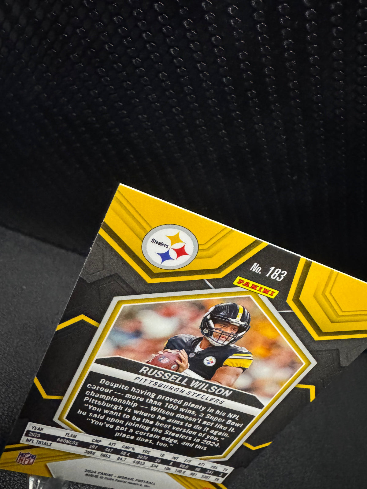 2024 Panini Mosaic 183 Russell Wilson Pittsburgh Steelers - 787 Hobby House