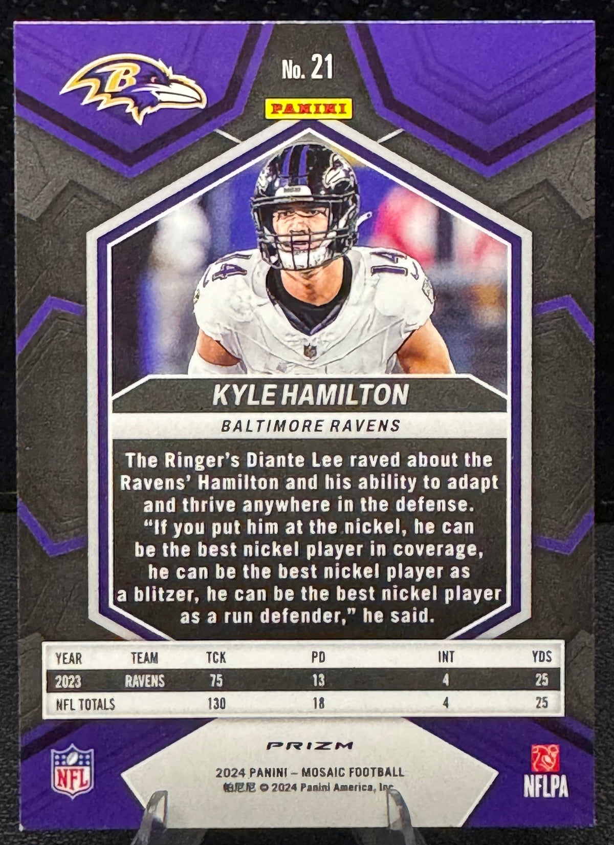 2024 Panini Mosaic Mosaic Camo Pink 21 Kyle Hamilton Baltimore Ravens - 787 Hobby House